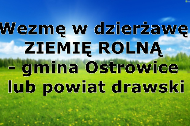 Ogłoszenie rolnicze: Przyjmę w dzierżawę ziemię