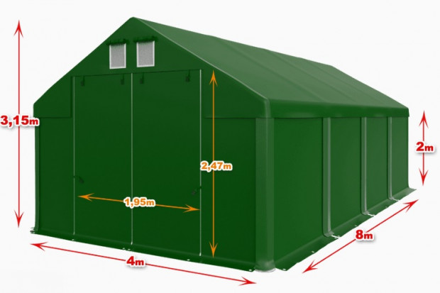 Ogłoszenie rolnicze: Wiata Całoroczna Hala namiotowa 4m × 8m × 2m/3,15m
