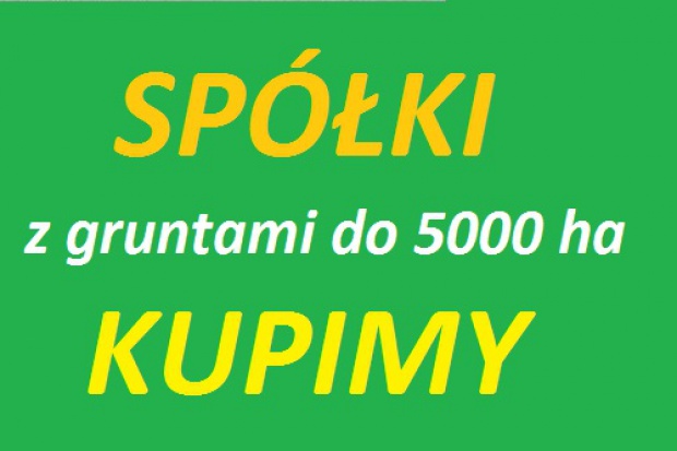 Ogłoszenie rolnicze: Grunty - Spółki Kupimy