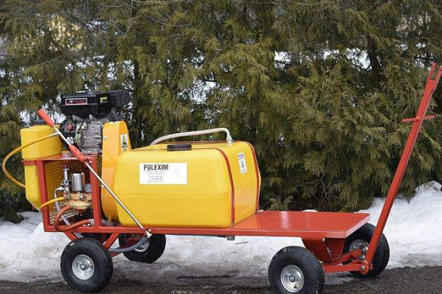 Ogłoszenie rolnicze: OPRYSKIWACZ spalinowy wózkowy platformowy POLEXIM100P: 100L 6,5 kM