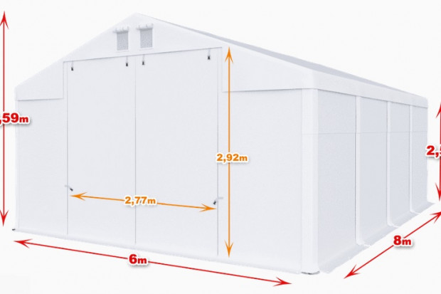 Ogłoszenie rolnicze: Całoroczna Hala namiotowa 6×8×2,5/3,59m