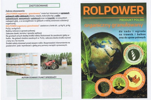 Ogłoszenie rolnicze: sprzedam obornik kurzy granulowany ROLPOWER organiczny