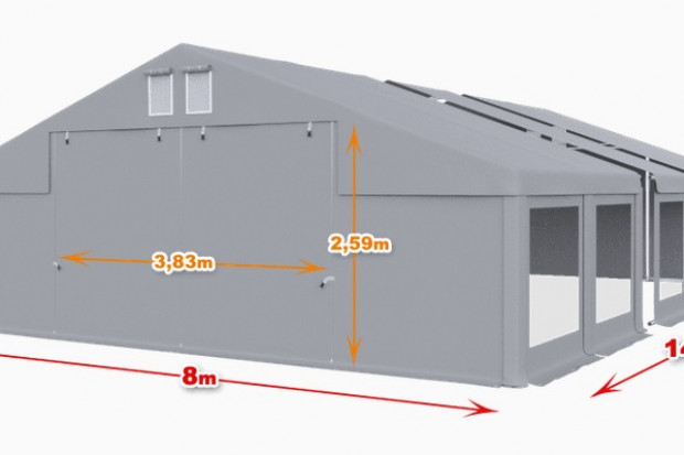 Ogłoszenie rolnicze: Całoroczna Hala namiotowa 8×14×2/3,46m